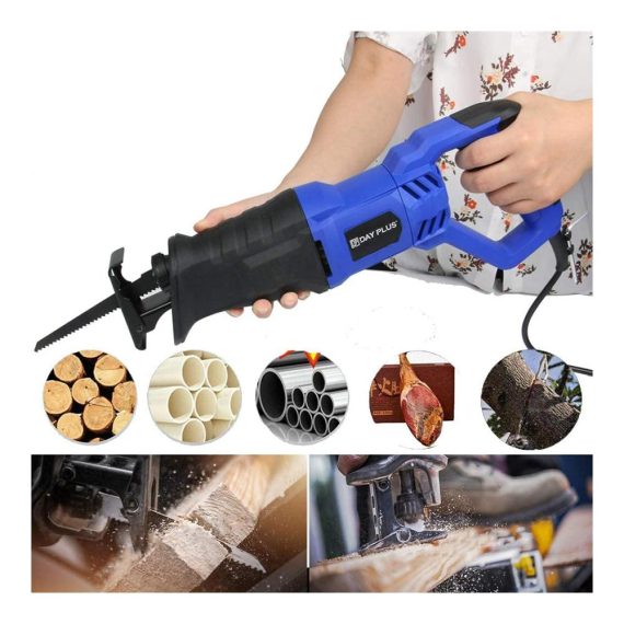 Professionelle 900W Säbelsäge mit 5 Sägeblättern - Reciprosäge für Holz und Metall 2800RPM