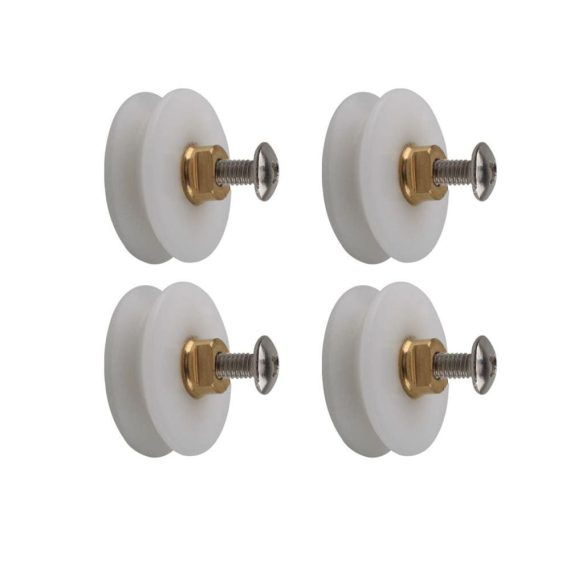 Duschtüren Qikuver - 20mm Duschtürrollen-Set für Schiebetüren 4 Ersatzrollen für Duschkabinen - Obere und untere Ersatzteile inklusive
