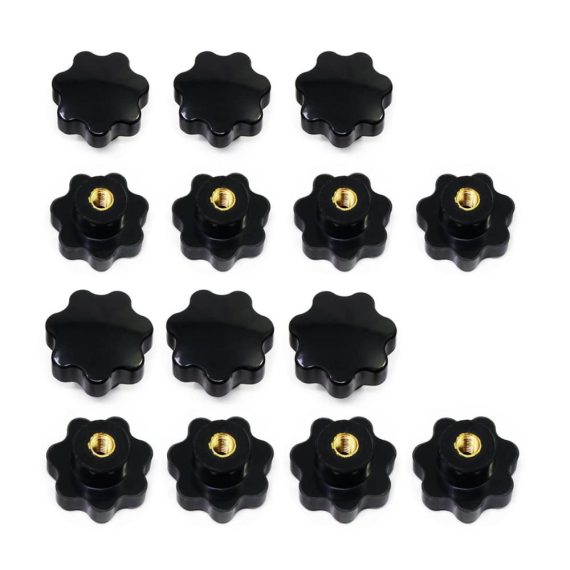 Griffmuttern M8 - 14er Pack Schwarze Sterngriffmuttern für Werkzeugmaschinen Möbeldekoration Fitnessgeräte - Rändelknopf Sternkopf Griffmuttern Klemmknopf für präzise Handhabung