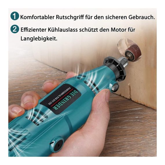 226-tlg Mini Winkelschleifer Set mit Zubehör - Vielseitiges Multifunktionswerkzeug für präzises Schleifen Schneiden und Polieren - Inklusive Koffer für einfache Aufbewahrung und Transport - Ideal für Handwerker und Heimwerker