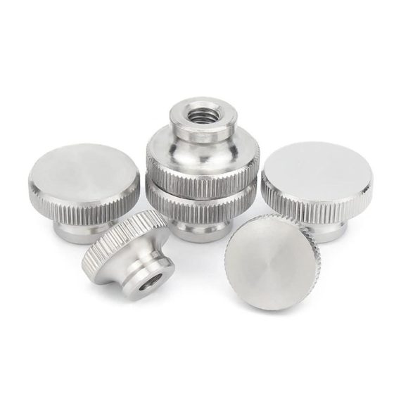 Rändelmuttern Set aus hochwertigem 304-Edelstahl - M6 Gerändelte Daumenmuttern mit Sackloch und hohem Kopf (4 Stück