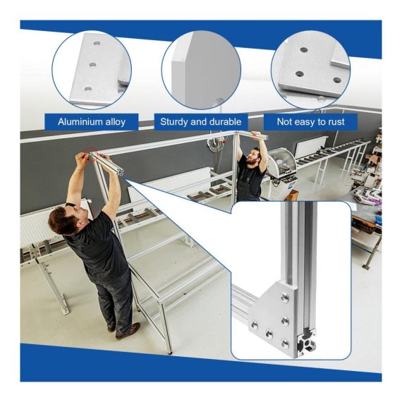 4er Set 40x40 L Verbinder für 10 mm Geschlitzte Aluminiumprofile - Aluprofil Verbinder mit Schraube und Mutter Serie 4040