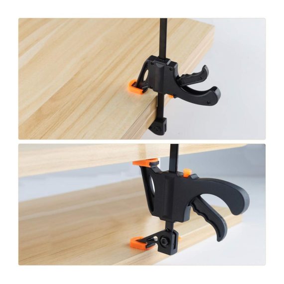 6 Stück Winkelspanner Set - Rechtwinklig Clip Positionierungsquadrate 90 Grad 4 Zoll F-förmige Stangenklemmen für Holzbearbeitung und DIY-Projekte