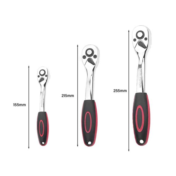 Ratschenschlüssel DYOUen - 3 Stück Umschaltknarren-Set mit 1/4 3/8 1/2 Zoll Antrieb 72 Zähnen Feinverzahnt Ergonomischer Griff - Profi-Werkzeug für präzises Arbeiten