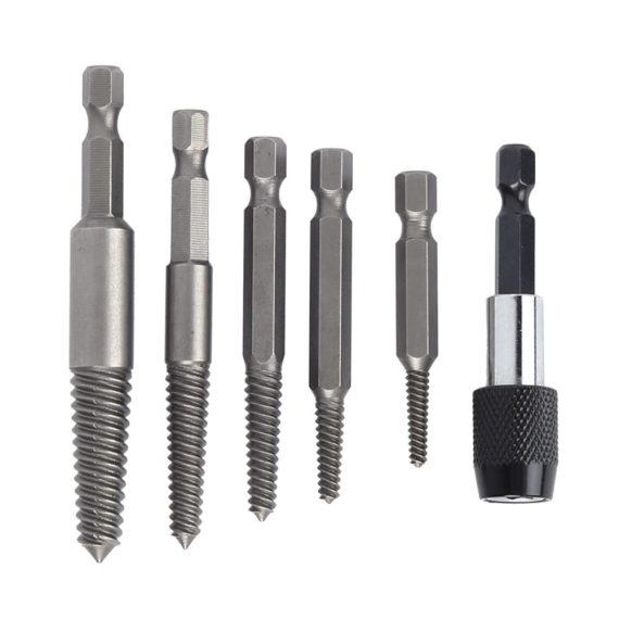 Gewindebohrer-Auszieher Set mit 6-teiligem Schraubenausdreher-Kit für Kopflose Schrauben Sechskantschaft Feine Zähne - Professionelles Abgestreiftes Schraubenentferner-Werkzeug