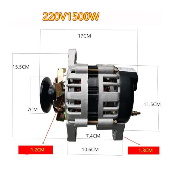 Kniehebelspanner SINGID - Kraftvoller 220V Haushalts-Riemenscheiben-Generator mit Permanentmagnet und 1500W Konstanter Spannung - Reine Kupferwicklung für Effizienz und Langlebigkeit