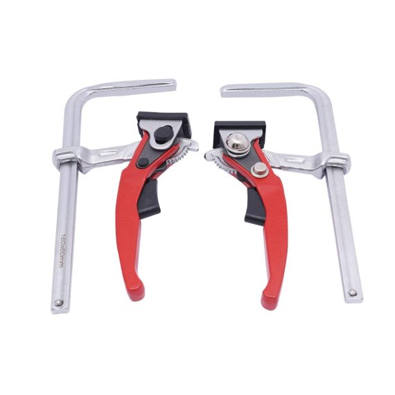 Hebelzwingen Set 2 Stück 160mm Schnellspanner für Schleifen und Präzisionsschneiden - Tischzwingen mit 60mm Spanntiefe Ratschenklemmen