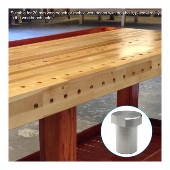 Schraubzwingen Set für Werkbank - 2 Stück Klemmen mit 4 Positionierungselementen Hobelbank Niederhalter 20mm Loch für Holzarbeiten und Schreibtischbefestigung