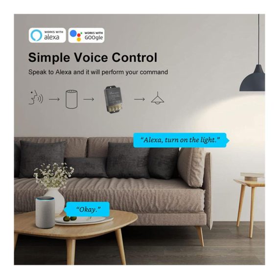 30A Smart & Ferngesteuerte Stecker mit WiFi-Funktion für Ewelink Drahtloses Intelligentes Relais 2.4 GHz Fernbedienung Kompatibel mit Alice Alexa und Google für Licht und Haushaltsgeräte