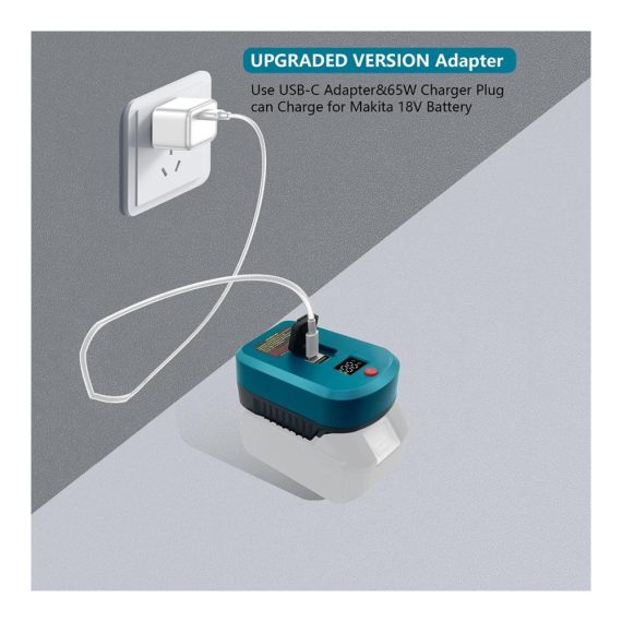 RATSTONE TPDL 65W USB C PD Ladegerät für Makita 18V Akkus – BL1850 und BL1820 Kompatibilität – Schnellladegerät mit USB-A und Typ-C Anschlüssen inklusive Staubschutzhülle