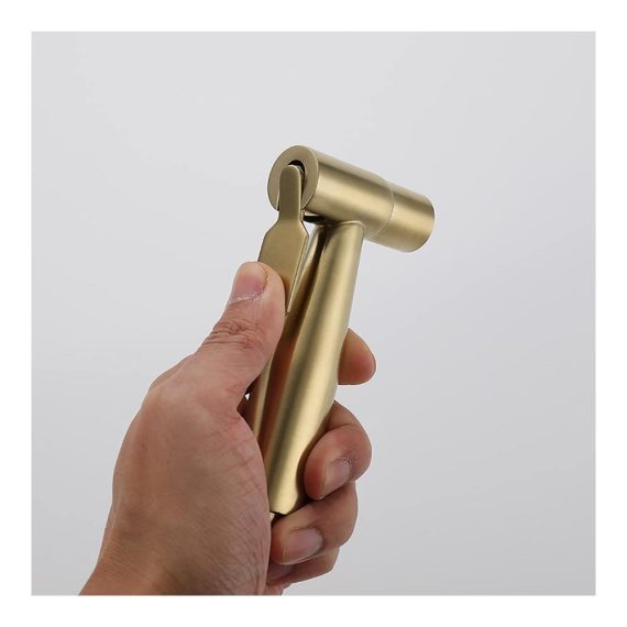 Bidet-Armaturen Damenhygiene-Sprühset in gebürstetem Goldmessing wandmontiert mit Einzelkaltwasser – Toiletten-Bidet für Badezimmer und Tuchwindelpflege