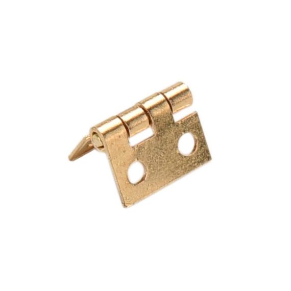 10 Mini-Scharniere aus Messing – Ideale Dekoration für Schmuck-Holzkisten Schränke und Puppenhaus-Möbel – Inklusive Nägel für einfache Montage