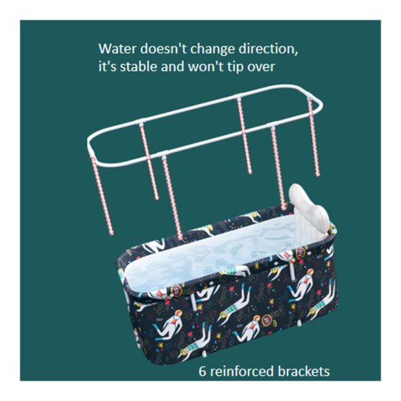 Faltbare PVC-Badewanne ohne Belüftung für Erwachsene - Tragbare mobile Badewanne (120x55x50cm) für Hot & Cold Baths im separaten Familienbad