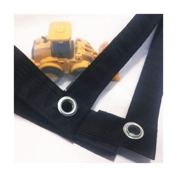 Abdeckplane 4x1.5m - Wasserdichte Schwarze Plastikfolie 012mm mit Ösen Verstärkter Schutz Durchsichtige Mitte 50cm Lochabstand - Ideal für Planen und Umhüllungen