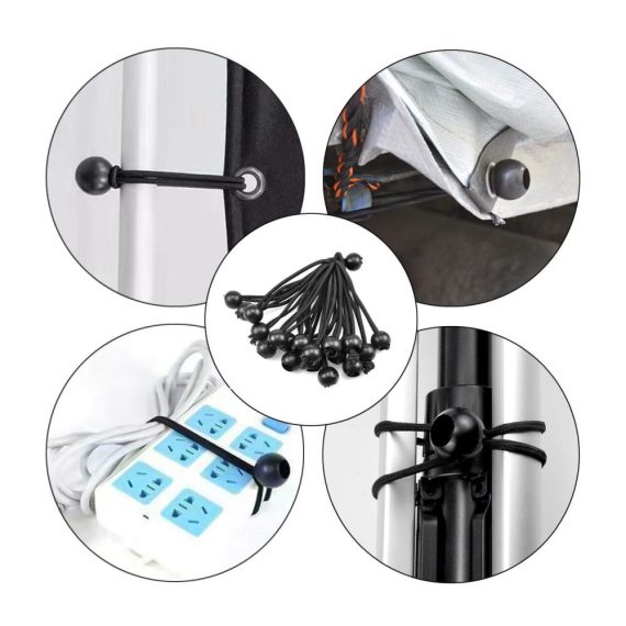 20er Set Gummiseile Planenspanner mit Kugel – 15cm Spanngummis für Zelte Banner & Pavillons