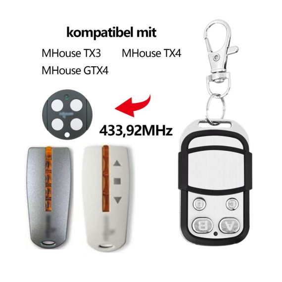 Garagentor Handsender - 433.92MHz Fernbedienung für Mhouse/MyHouse TX3 TX4 GTX4 - Kompatibler Transmitter (1 Stück