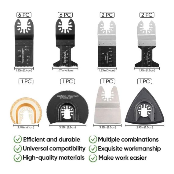Multifunktionswerkzeug Zubehörset - 32 tlg Sägeblätter Kit für Oszillierwerkzeuge | Universal Oszillierendes Holz Sägeblatt | Passend für Fein Multimaster Dremel Bosch Makita Milwaukee