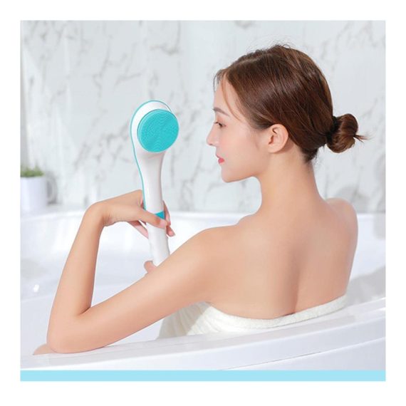 Elektrische Badebürste mit abnehmbarem Rückenschrubber | Massagebürste für Dusche | Rückenbadebürste mit langem Griff - Ideal für gründliche Reinigung und Entspannung