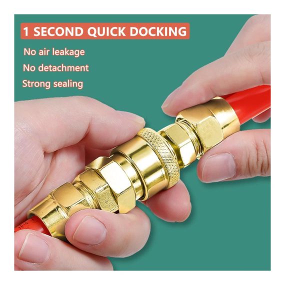 Druckluftkupplungen-Set 10 Schnellkupplungen 1/4 Zoll NPT & BSP Druckluft Anschluss- und Verbindungsstücke