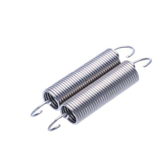Edelstahl Spannhülsen mit schraubenförmiger Zugfeder 2 Haken 120 mm Länge - Ersatzfedern (2 Stück) für sicheren Halt und Silberglanz 12 mm Drahtstärke 10 mm Durchmesser