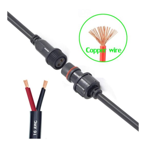 LED Verlängerungskabel YETOR - Wasserdichte 2Pin 2Core IP68 Steckverbinder mit 16AWG 20CM Kabel für LED Lichtleisten - Männliche und weibliche Stecker 5 Paare