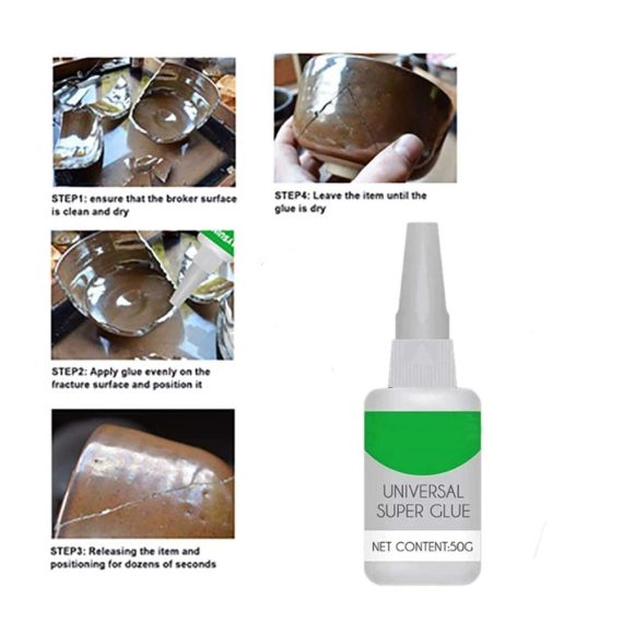 Mighty Instant Glue High-Strength Welding for Resin Ceramic Metal and Glass - 2Pcs Universal Super Glue Strong Plastic Adhesive for All Purposes Ideal for Oily Surfaces