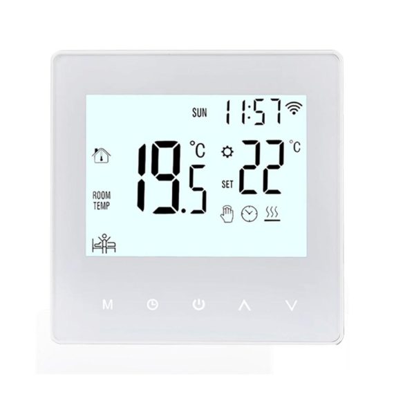 Decdeal WLAN Thermostat - Smartes Raumthermostat für programmierbare Fußbodenheizung (230V LCD 3A) - Steuerbar mit Tuya App (weiß