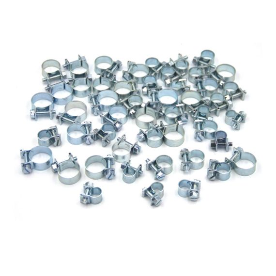85 Stück Mini Einspritzschlauchschellen Set - Verzinkt Einstellbare Schlauchschellen 7-18mm für Autos Traktoren - Benzinrohrschellen Sortiment - Rohrschellen und Schraubzwingen für Vielseitige Anwendungen (Silber