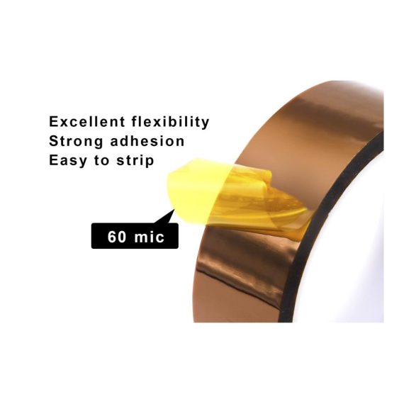 Malerkrepp BOMEI PACK - Hitzebeständiges Polyimid Klebeband für Sublimationsdruck & Lötarbeiten - 5 Rollen (5 mm/8 mm/12 mm/25 mm/30 mm x 33 m