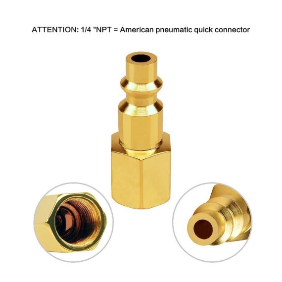 Druckluft-Kupplungen 1/4 NPT 12 Stück - Schnellanschluss für Kompressor-Schlauch Innengewinde & Außengewinde - Hochwertige Anschluss- & Verbindungsstücke als Druckluft Zubehör