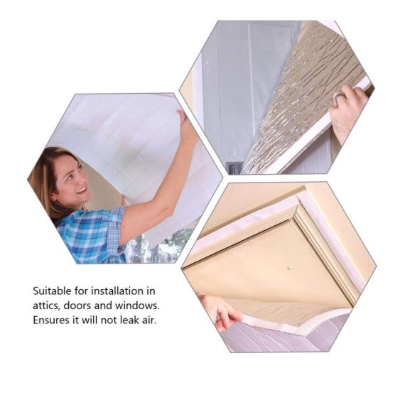 Dachbodenisolierung-Set mit Fensterdichtung Lüfterabdeckung und Rücklauflüftungsabdeckung - Inklusive flexibler Klebebandrolle für effektive Deckenisolierung (129 x 129 cm