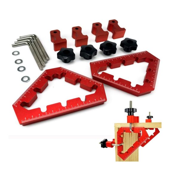 Aluminium Winkelspanner Set - Präzise 45/90 Grad Positionierung rechtwinklige Klemmen für Holzbearbeitung Zimmermannswinkel aus hochwertiger Legierung für DIY Handwerk und Heimwerken