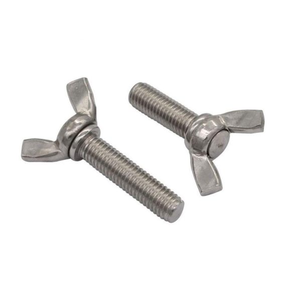 Flügelmuttern LAY-ST M8 M10 - 304 Edelstahl DIN316 Schmetterlingsschraube S-Y 2 Stück - Flügelschrauben Set mit Schmetterlingsbolzen in verschiedenen Größen (M8x80 10/12/16/20/25