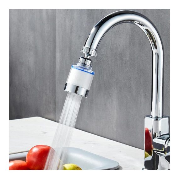 2er Set Küchenarmatur Wasserhahnfilter mit Extra-Filter - Effektiver Wasserhahn-Filter für Küchenspüle entfernt Chlor Fluorid und Schwermetalle Spritzwassergeschützt Ideal für gesundes Wasser in der Küche