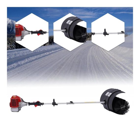 52CC 2-Takt Benzin Schneefräse & Kehrmaschine 2.3HP Motor Schneeschaufel Rasenreinigung Schneeräumung