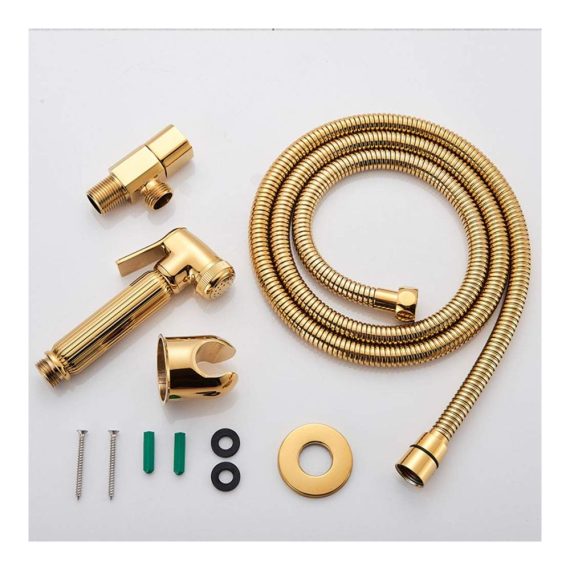 Bidet-Armaturen Hand-Bidet-Sprühgerät Massives Messing Gold Einzelkaltes Wasser – Badezimmer-Bidet-Dusche für Hygiene und Komfort