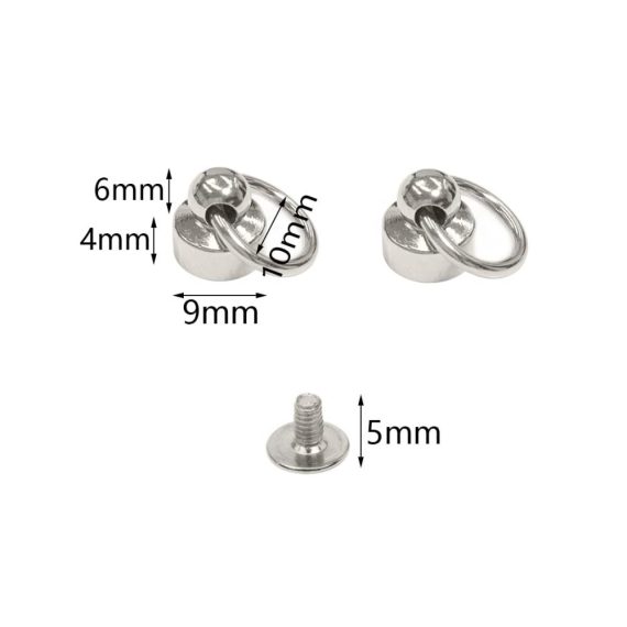 Messing Blindnieten Set mit 20 Stück Niet Studs Kugelbolzen und Ring - Silberne Schrauben inklusive für DIY Lederhandwerk Telefonhüllen-Dekoration und mehr