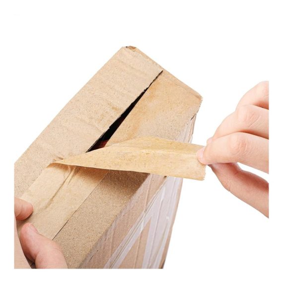 Gummiertes Kraftpapier-Packband – 2 Rollen 328 m insgesamt wasseraktiviert 15 Zoll breit verstärkt für Glasfaser-Verpackungen Braun 38 mm x 54 m