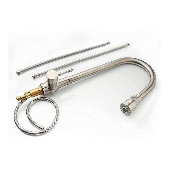 360° Drehbare Einhand-Einloch-Spülbeckenarmatur mit Touch-On-Funktion Herunterziehbarem Sprayer und Chrom-Finish - Hochwertiger Wasserhahn aus Massivem Messing für Küchenspülen