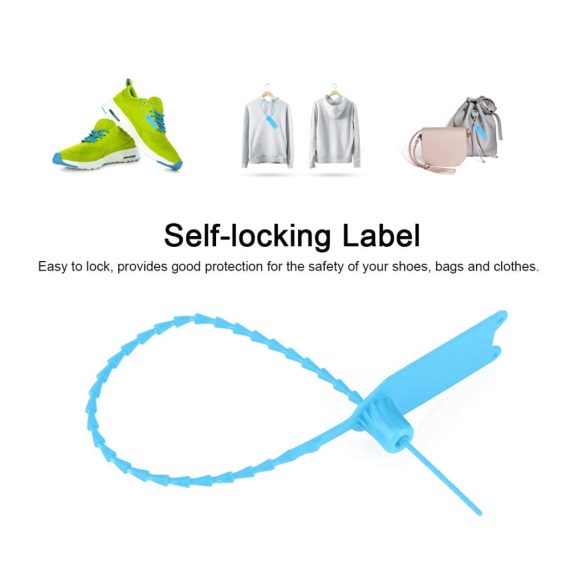 100 Stück Blaue Einweg-Kabelbinder Selbstsichernde Kabelmanagement-Tags für Diebstahlsicherung an Koffern Schuhen & Taschen