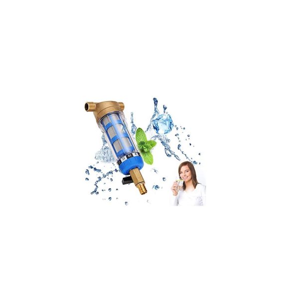 Wasserhahn Einbau Wasserfilter - Wiederverwendbarer Spin-Down-Sedimentfilter für Brunnenwasser mit 3/4 Zoll Außengewinde