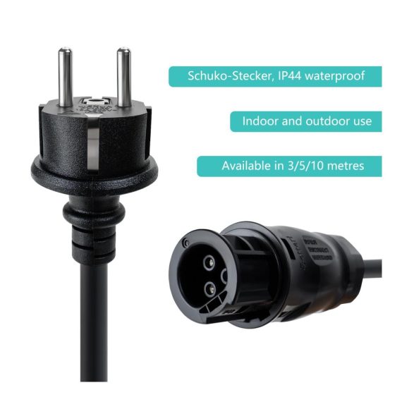 PV-Verlängerungskabel 15mm² 10m mit BC01 Betteri Buchse und Schuko-Stecker (IP44) - Ideal für Balkonkraftwerke und Mikro-Wechselrichter