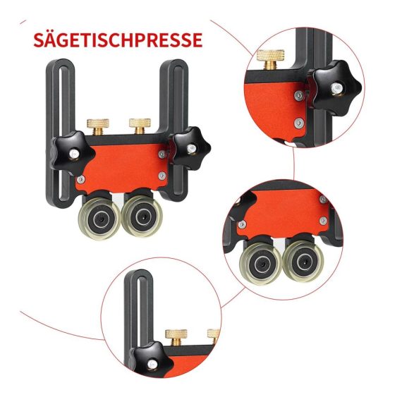 Präziser Bandsägen-Zubehör Feder-Lock-Bretter & Roller Feeder für Holzbearbeitungstische
