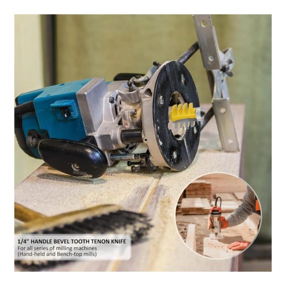 6mm Schaft Zapfenmesser - Hochleistungs Hartmetall Fräser für Holzkantenbearbeitung und Aushöhlung ideal für Oberfräsen Finger Joint Verbindungen in Hartholz und Weichholz. Mit Anti-Rebound-Design perfekt für Spanplatten Faserplatten und Schnurwellen