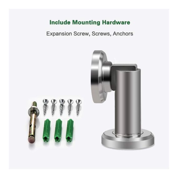 2er-Set Magnetische Edelstahl-Türstopper für Büro & Gewerbe - Wandmontage Robust mit Magnet Gebürstetes Nickel - Türschnäpper