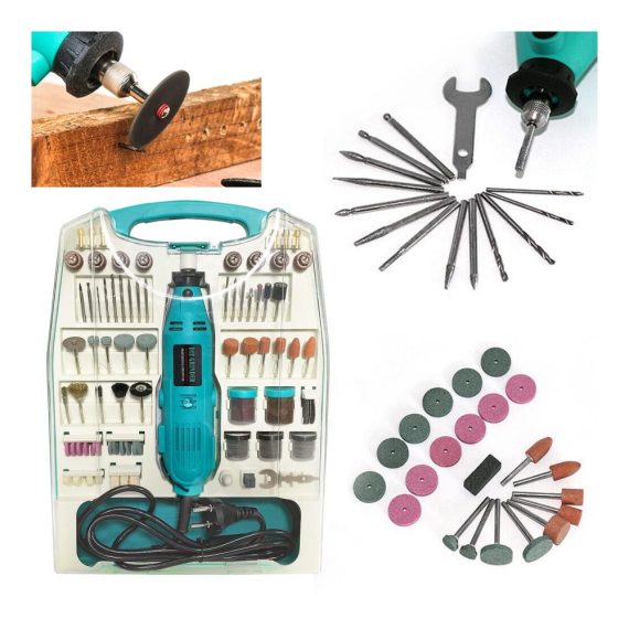 226-tlg Mini Winkelschleifer Set mit Zubehör - Vielseitiges Multifunktionswerkzeug für präzises Schleifen Schneiden und Polieren - Inklusive Koffer für einfache Aufbewahrung und Transport - Ideal für Handwerker und Heimwerker
