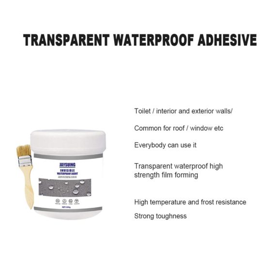 Transparente Wasserdichtbeschichtung 300g - Professionelle Abdichtung für Badezimmer Toilette Fliesen Wände und Dach - Isolier-Dichtstoff-Emulsion - Wasserdichte Dichtmasse und Isolierversiegelung