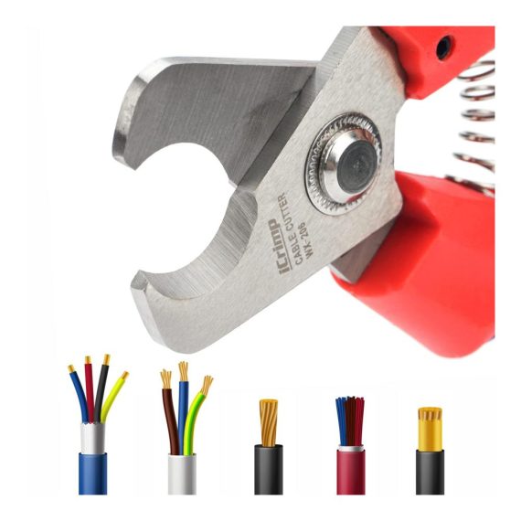 iCrimp Drahtschneider Kompakter Scherenschnitt und Abisolierzange für Elektrikerkabel bis 3 Gauge