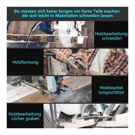 Kreissägeblätter Set 210 x 30mm – Professionelle Sägeblätter 24T 48T 60T für Holz Metalle & Kunststoffe – Kappsäge mit 3 Reduzierringen 25mm 20mm 16mm