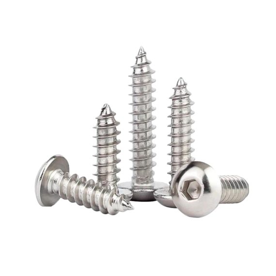 Edelstahl Innensechskantschrauben Set (M3x18mm 50 Stk.) - Selbstschneidende Holzschrauben für Terrassen Rundkopf Maschinenschrauben in Silber